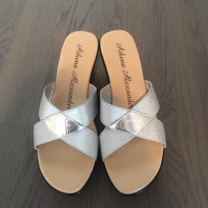 Silver Wedge Sandal